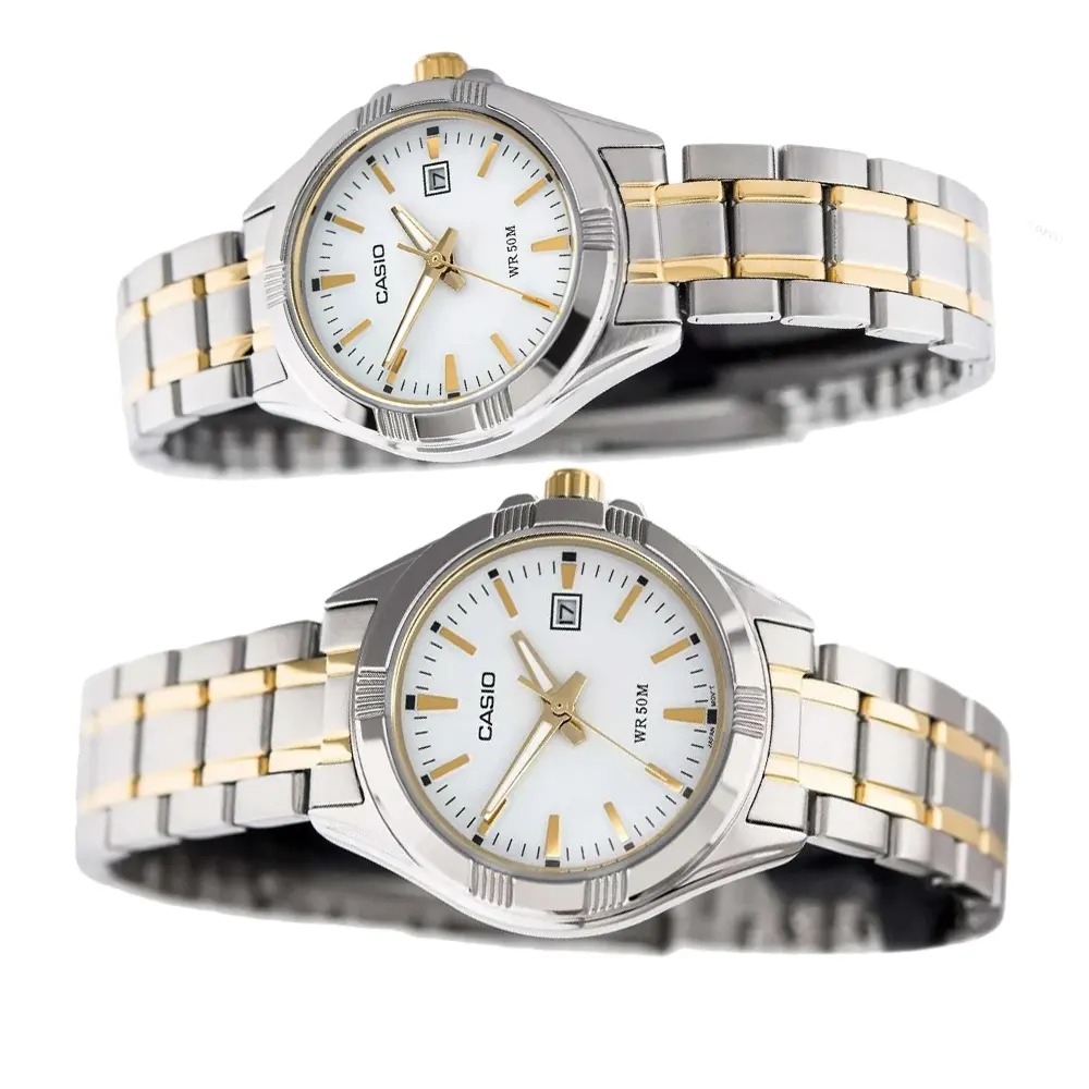 Casio Two-tone White DIal Couple Watch- MTP/LTP-1308SG-7AVDF